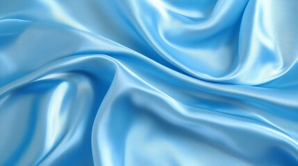 Wall Mural - a texture of solid light blue silk satin fabric, showcasing a duchess satin with a luxurious sheen.