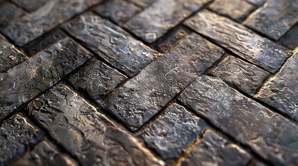 Poster - Herringbone Floor Texture Wall pattern sidewalk flooring pavement paper footpath wallpaper material for cgi : Generative AI