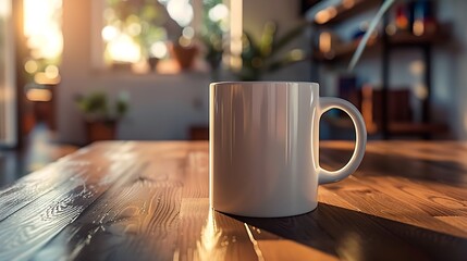 Poster - A ClosedUp Shot of A Blank Coffee Mug MockUp : Generative AI