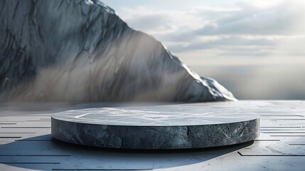 Fototapete - Product presentation podium pedestal 3D Render : Generative AI