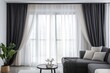 © TuruMuru - Day and night curtains on black rod in living room