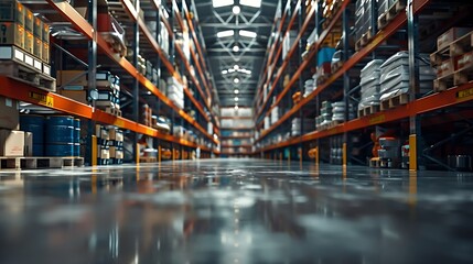 Poster - Warehouse for storage of various goods and equipment : Generative AI