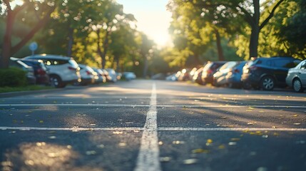 Poster - parking lot in city park : Generative AI
