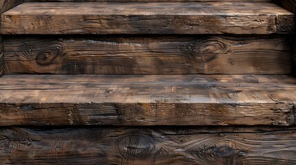 Aufkleber - dark beige brown wood texture wooden step riser laminate design vitrified ceramic large size floor tile slab wood wall cladding random tiles for exterior : Generative AI