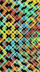 Wall Mural - glow square abstract background. square, rhombus abstract background animation seamless loop. square
