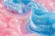 © TuruMuru - Macros of kids toy slime with abstract blue and pink gradient texture and golden glitter