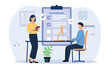 © free_illustration10 - Team checklist concept illustration. Checklist to complete project task, accomplish work checkmark, todo list clipboard or project status report, plan to finish work concept. Vector illustration.