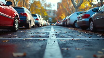 Poster - parking lot in city park : Generative AI