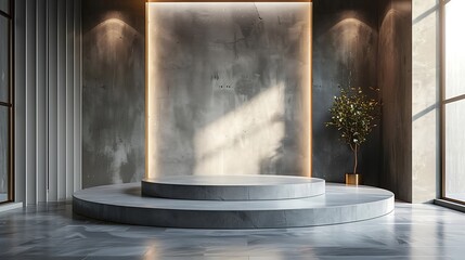 Aufkleber - Epmty Room Ctreative Design Copy Space Presentation Post Banner Art Background Podium Interior : Generative AI