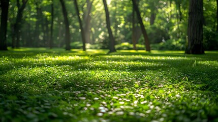 Poster - Green areas and woods in city parks : Generative AI