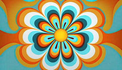 Retro psychedelic background in 70s style