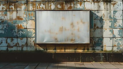 Leinwandbilder - Blank city billboard sign on a wall : Generative AI