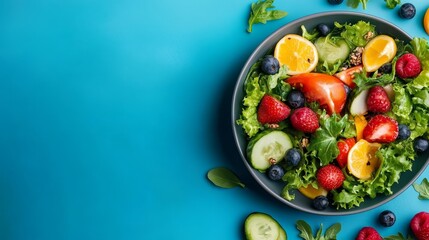 Fresh Fruit and Vegetable Salad with Berries and Citrus