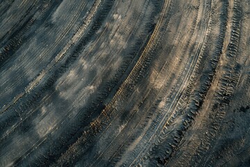 Wall Mural - Aerial view of tire marks on asphalt road