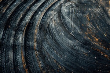 Wall Mural - Bird s eye view of burnt tire marks on race track texture