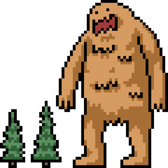 Sticker - pixel art of big giant creature