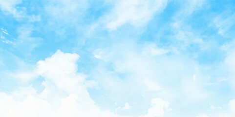 Wall Mural - beautiful blue sky with soft white clouds for abstract background. clear sky in nature, clouds clump