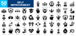 © nangIcon - Self Improvement icon collection set. Productivity, progress, management, user growth, decision making, transformation icon. Simple glyph vector.
