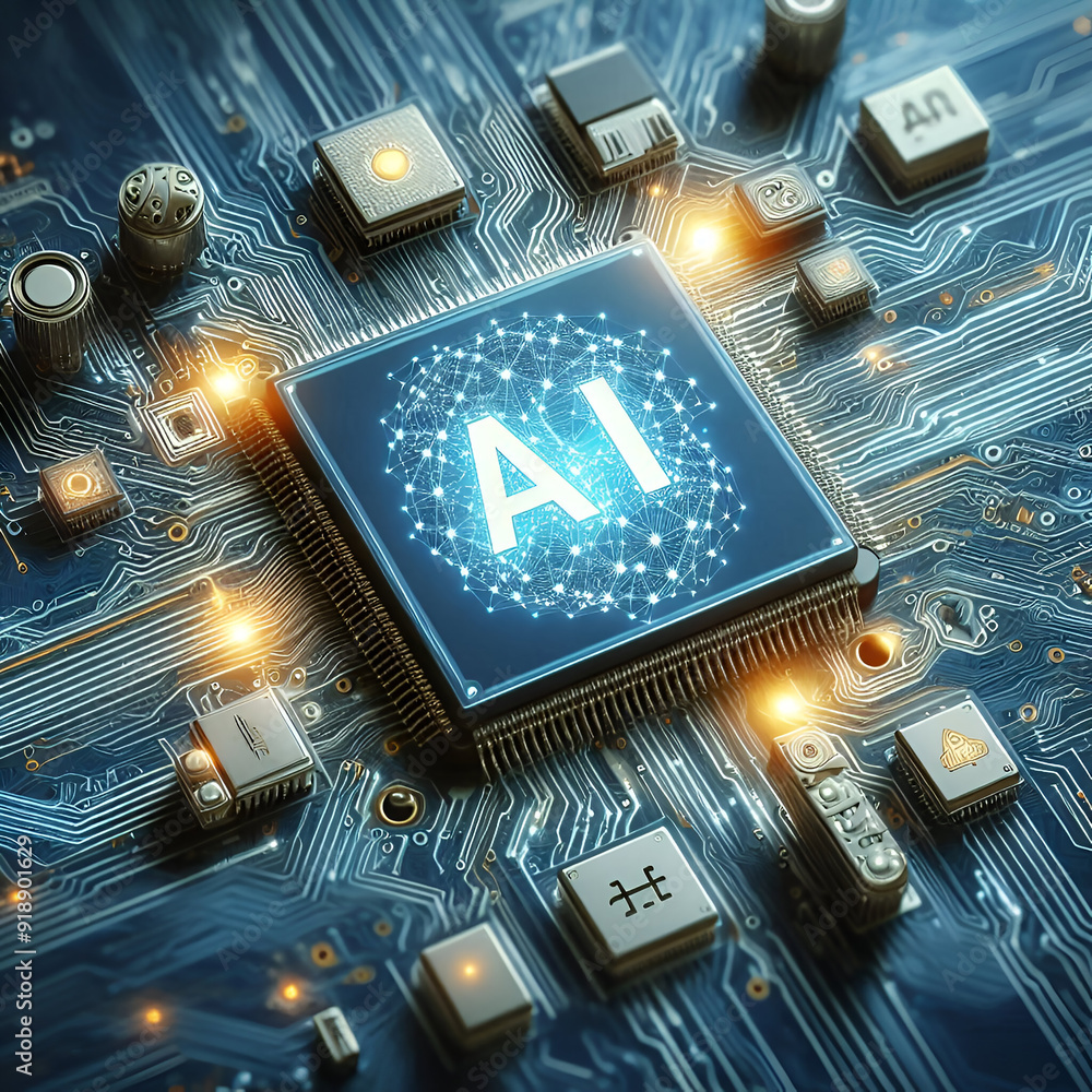 Artificial Intelligence processor unit. Powerful Quantum AI component ...