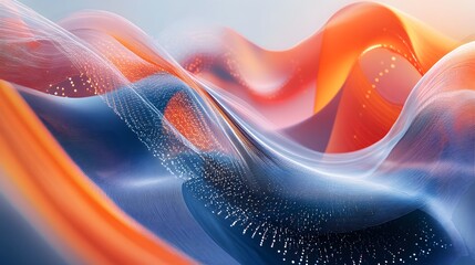 Wall Mural - 6. Abstract geomatics composition with flowing curves and data-inspired elements