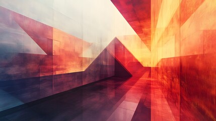 Wall Mural - 10. Modern abstract geomatics with floating geometric forms and ethereal light effects
