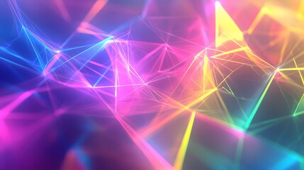 Wall Mural - 19. Geometric abstraction with intersecting lines and holographic effects