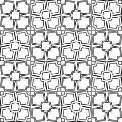 Vector pattern with symmetrical elements . Modern stylish abstract texture. Repeating geometric tiles from striped elements.Black and white pattern.