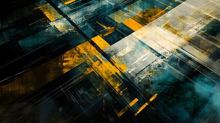 Wall Mural - 52. Futuristic abstract geomatics featuring intersecting lines and digital textures