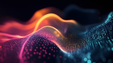 Wall Mural - 71. high-tech abstract geomatics with digital mesh patterns and ethereal effects