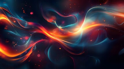 Wall Mural - 84. High-tech abstract geomatics with flowing shapes and luminous details