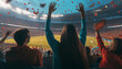 © mai - A match in a large stadium, everyone cheered happily