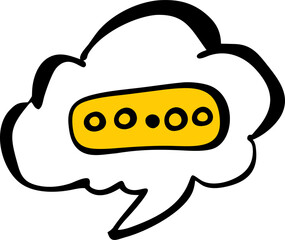 text cloud, icon doodle fill