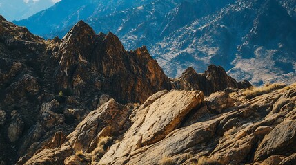 Golden sunrise paints vibrant autumn leaves on majestic mountain peaks