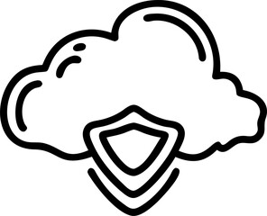 cloud 4, icon outline