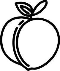 peach, icon outline