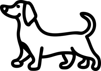 logo, minimalist, typography, vector, geometric, black and white, dachshund, icon outline