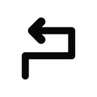 © pixel Btyess - arrow left glyph icon with white background vector stock illustration