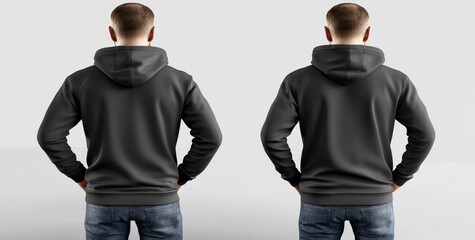 Wall Mural - For print, 3D rendering, or illustration, this mockup shows an oversized hooded sweatshirt