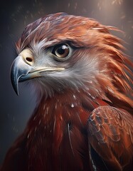 Poster - Red kite portrait on a dark background 