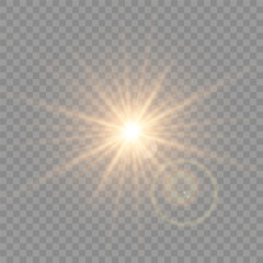 Wall Mural - yellow glowing light burst explosion with transparent. vector illustration for cool effect decoratio