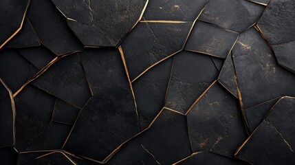 Black and Gold Geometric Wall Texture