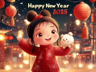 Wall Mural - New Year banner ,Happy New Year 2025 poster 