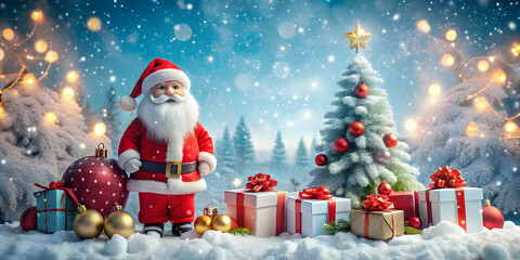 Christmas holiday with Santa and decoration