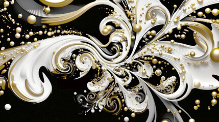 black and white abstract background  with gold circles texture art chic luxury glamorous wallpaper