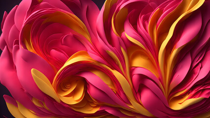 Flower Petal Swirl red background 3d wallpaper