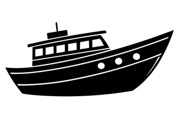 Wall Mural - Boat icon silhouette vector illustration on a white background
