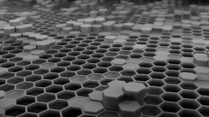 Wall Mural - abstract hexagonal pattern in monochrome an exploration of shapes and aesthetic design. design