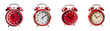© Newton - Red alarm clock collection isolated on transparent background
