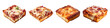 © Newton - Set of square Piece of Sicilian Pizza isolated on transparent background