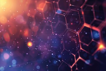 Connected hexagons forming a complex structure